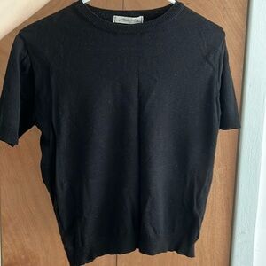 Lightweight Knit Crewneck Black Short Sleeve